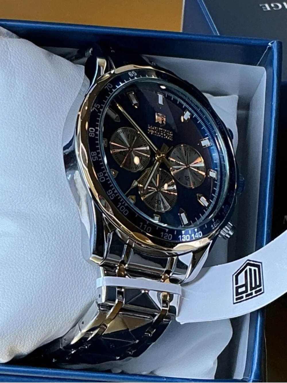Invicta Men's Silver Stainless Steel Watch with Blue Dial-MPW0345